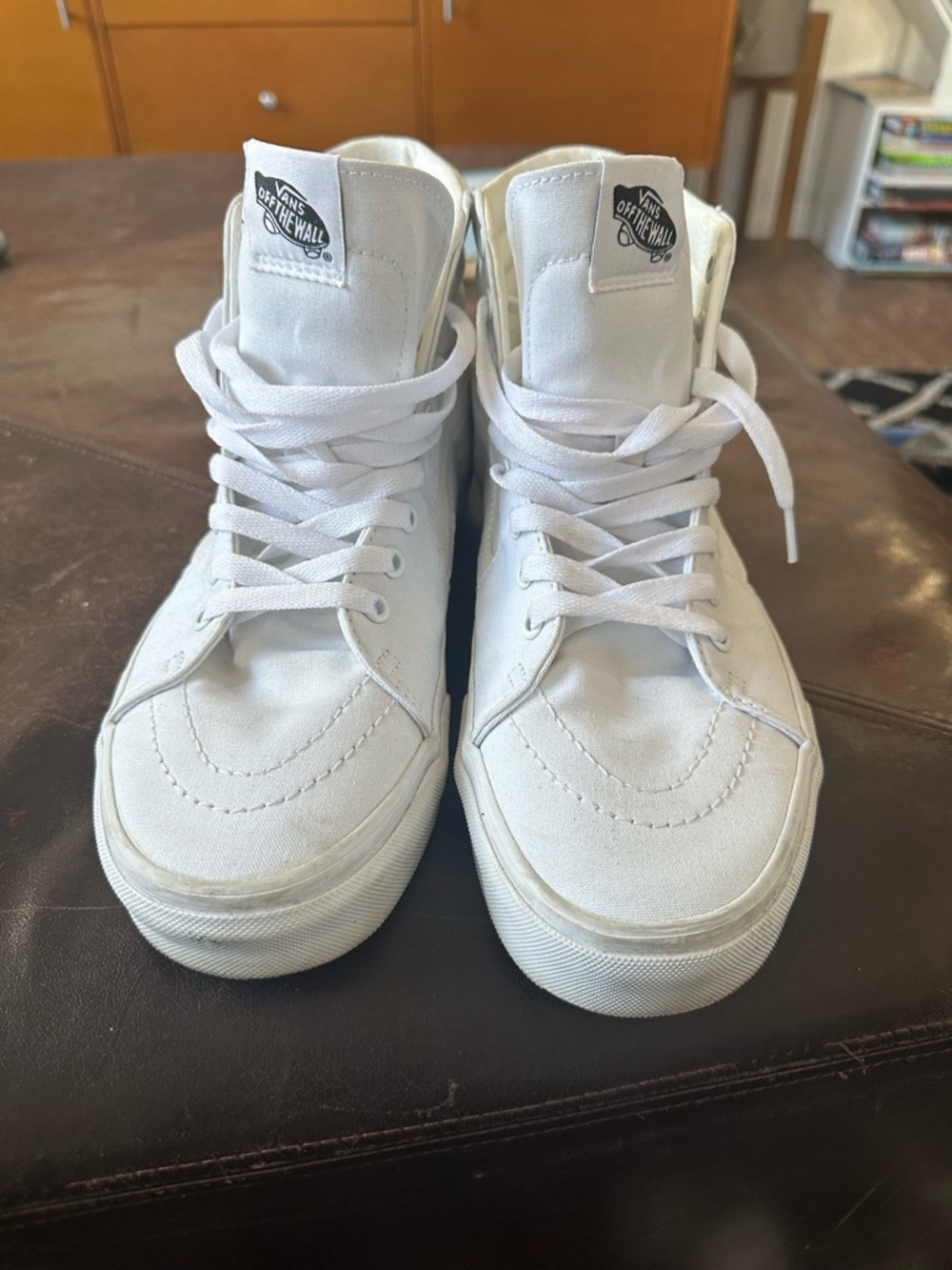 Vans Sk8-Hi White High-Top Canvas Sneakers